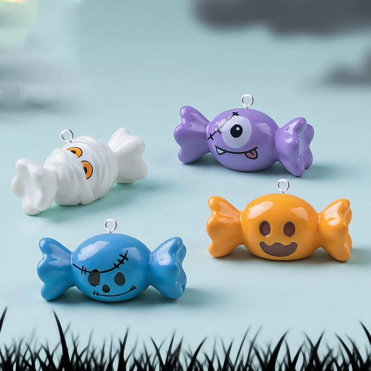 Resin Art Calligraphy - 10Pcs European Halloween Candy Resin Charms