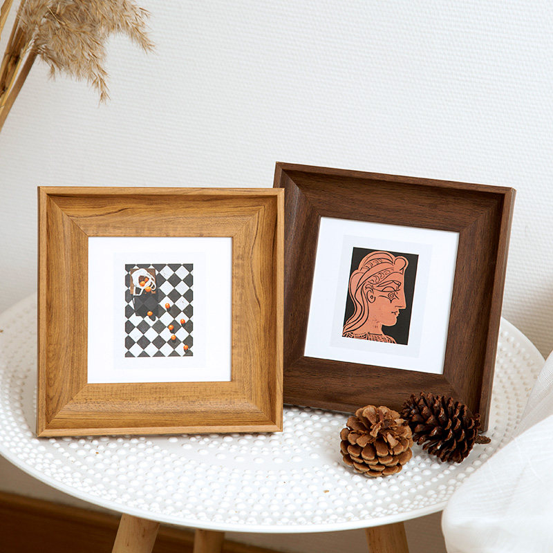 Resin Art Photo Frame - Color Splicing Square Photo Frame Stand