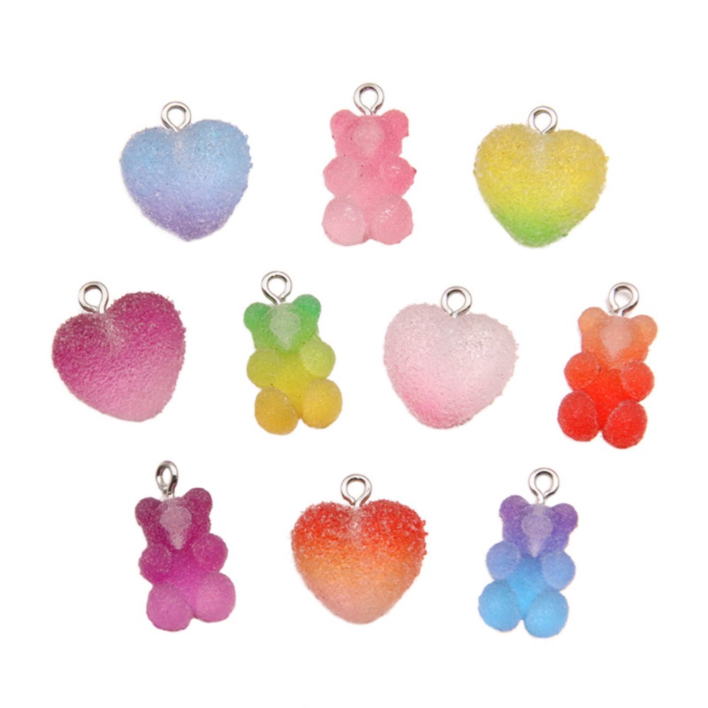 Resin Art Calligraphy - 20Pcs Gradient Color Candy Resin Bear