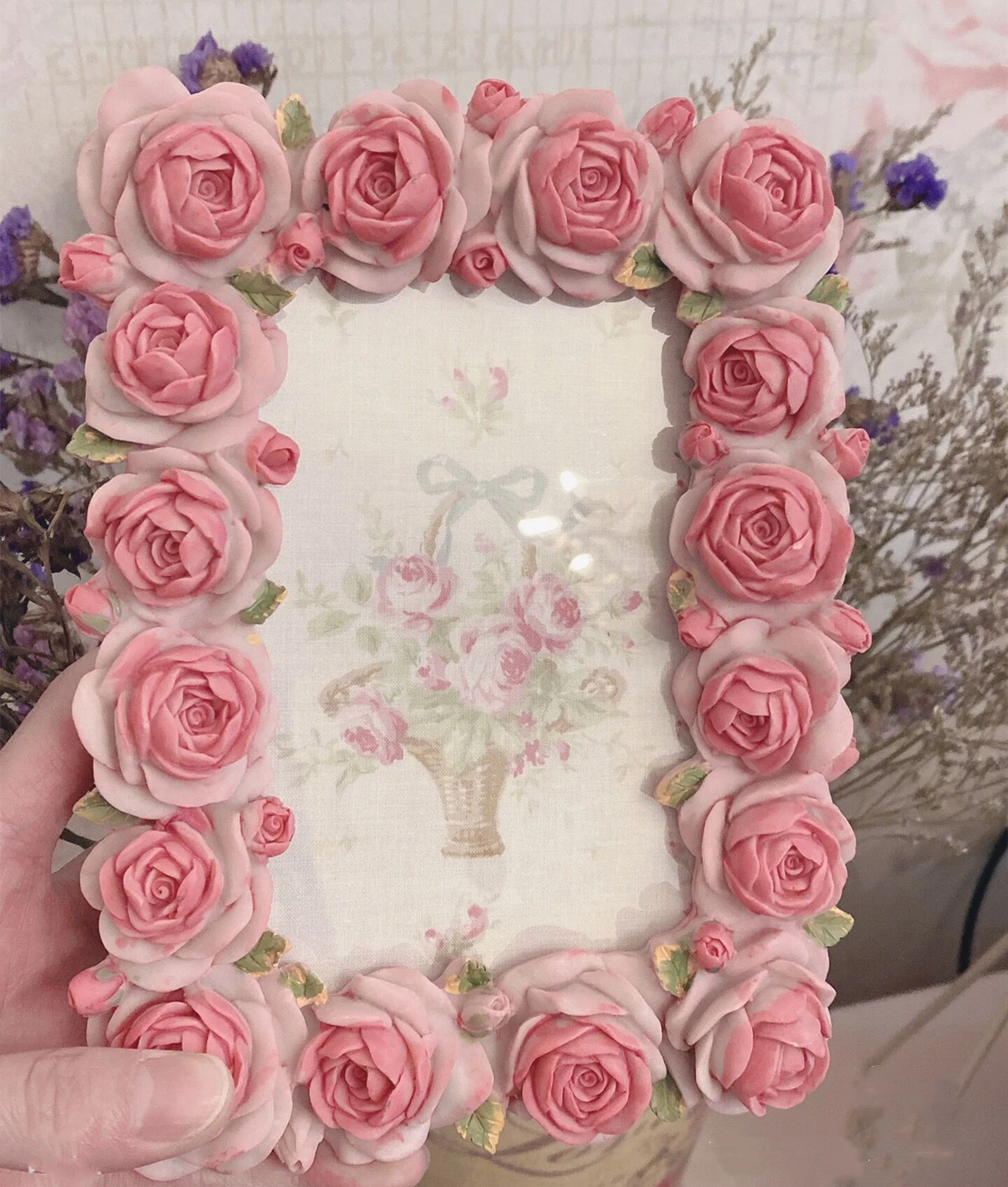 Pink Rose Blossom Series Warm  - Resin Art Photo Frame review and price