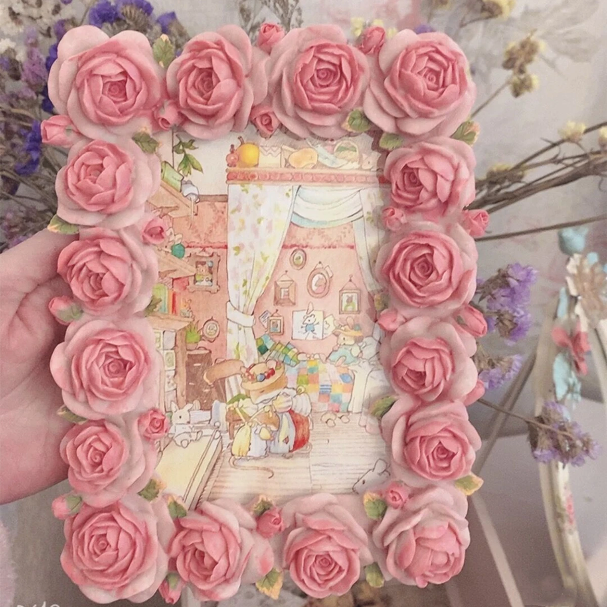 Pink Rose Blossom Series Warm  - Resin Art Photo Frame review and price