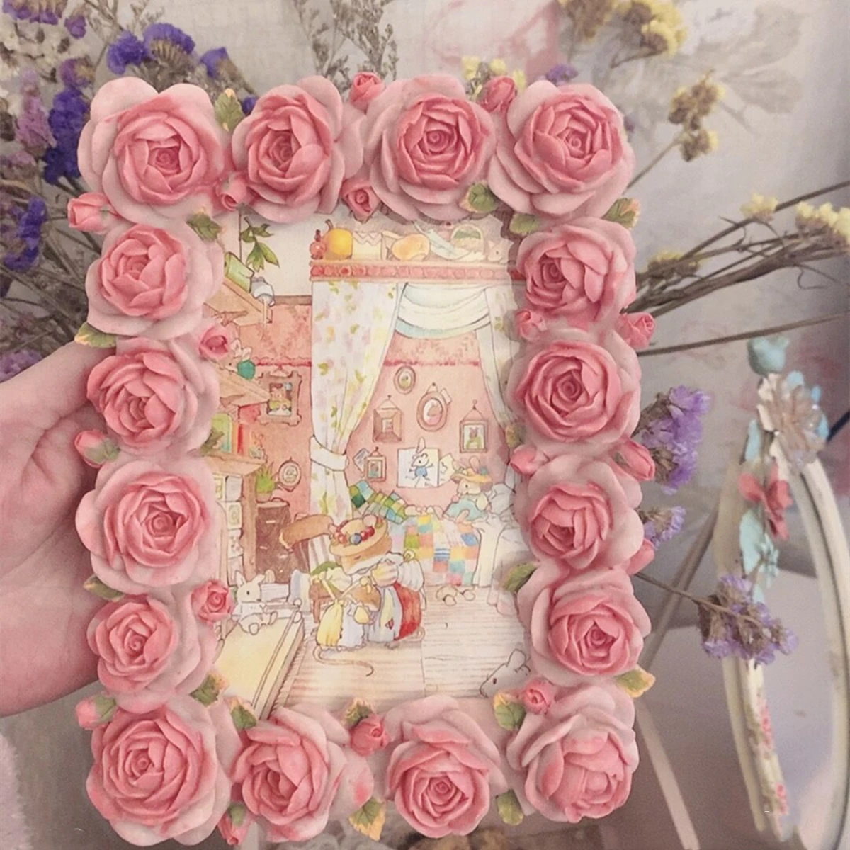 Pink Rose Blossom Series Warm  - Resin Art Photo Frame review and price
