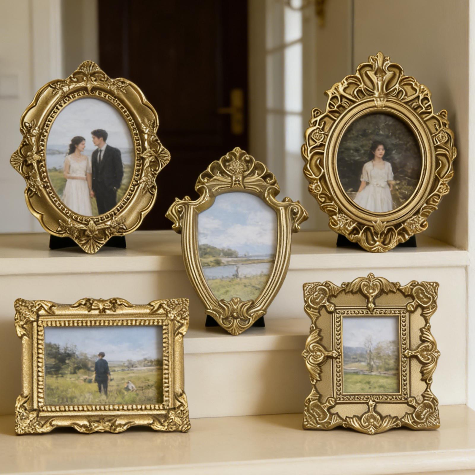 5PCS Gold Vintage Photo Frame  - Resin Art Photo Frame review and price