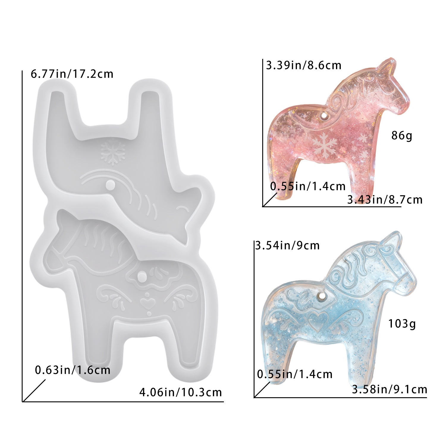 Dala Horse Silicone Molds DIY  - Resin Art Epoxy review and price